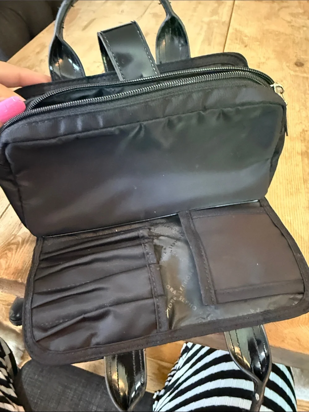 Sephora Black Nylon Cosmetic Travel Case with Top Handles